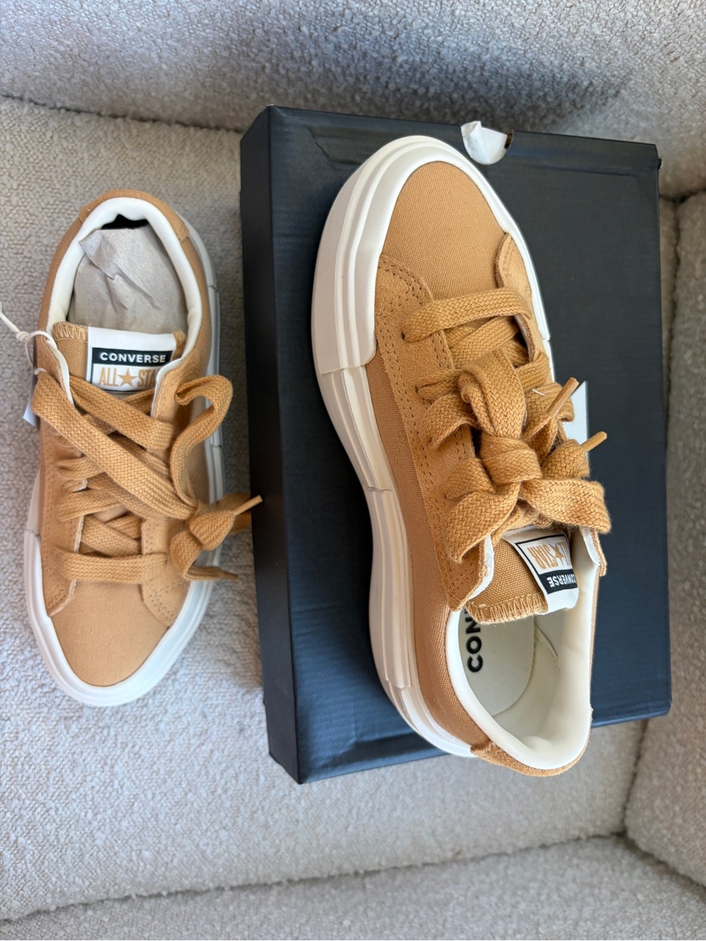 Converse Women’s Platform Low-Top Sneaker in Tan - Picture 2 of 4